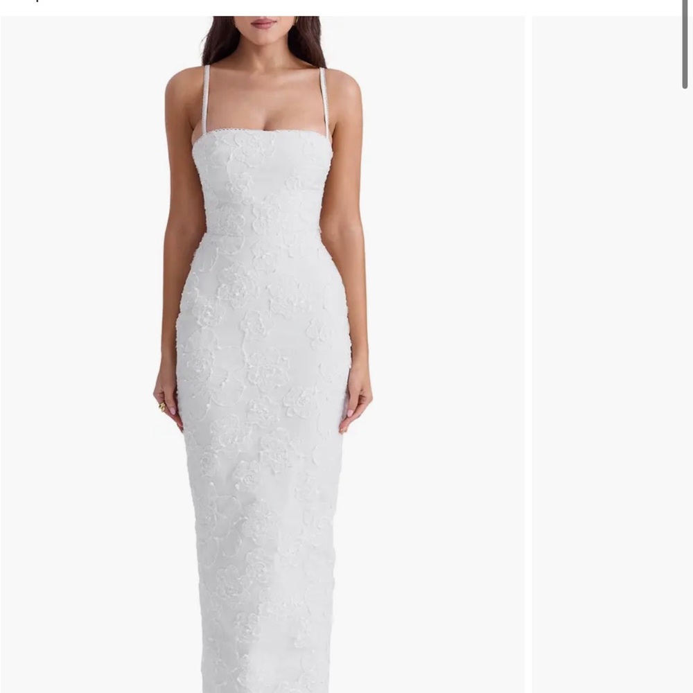 House of CB Elegant White Floral Dress